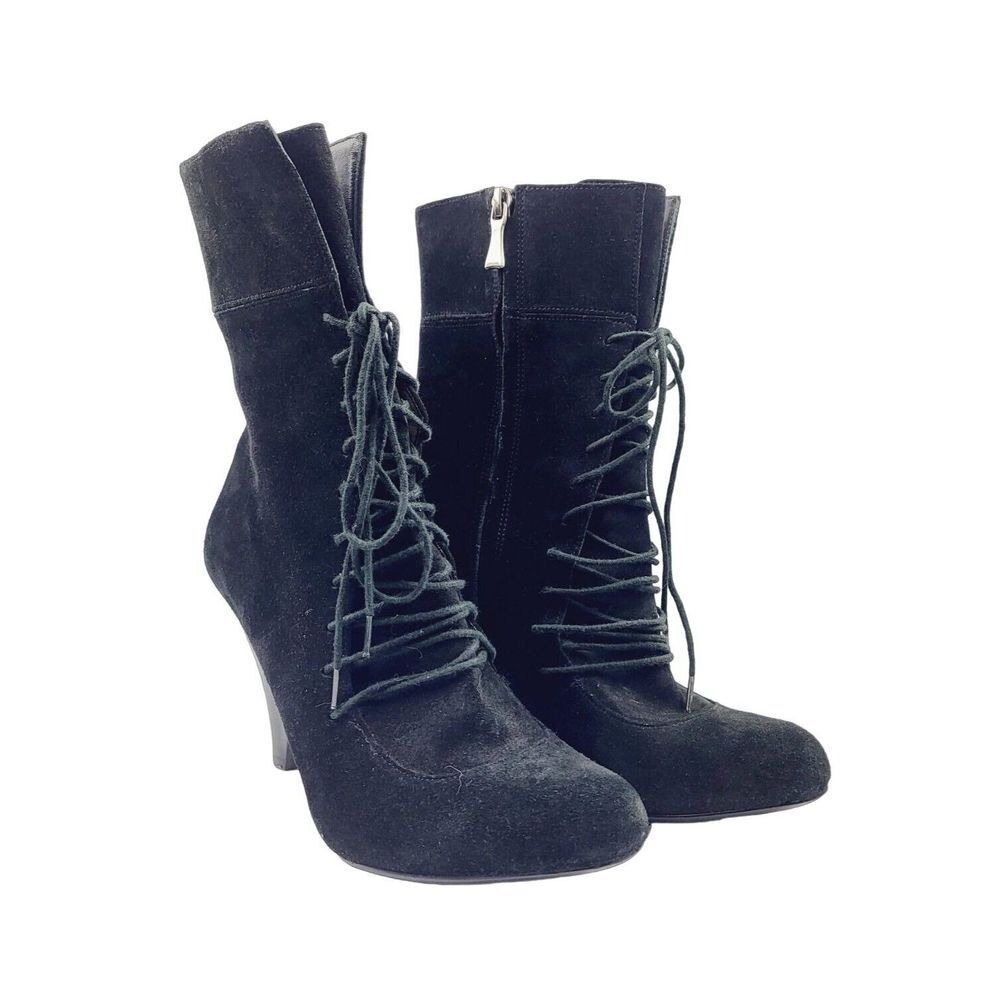 Max Studio Black‎ suede heeled boots - Size 7.5